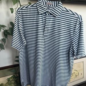Peter Millar Striped Polo Shirt - Navy and White